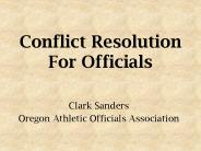 Conflict Resolution For Officials