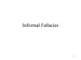 Informal Fallacies PowerPoint PPT Presentation