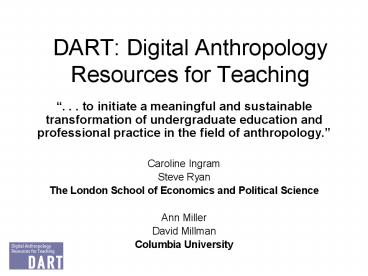 DART: Digital Anthropology Resources for Teaching