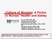 Culture of Nursing: A Factor in Nurses