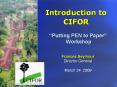 Introduction to CIFOR PowerPoint PPT Presentation