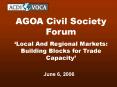 AGOA Civil Society Forum PowerPoint PPT Presentation