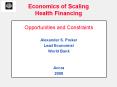 Economics of Scaling Health Financing PowerPoint PPT Presentation