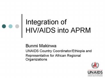 Integration of HIV/AIDS into APRM