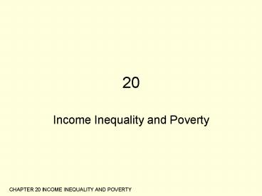 Income Inequality and Poverty
