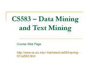 CS583 Data Mining and Text Mining