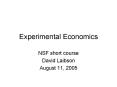 Experimental Economics PowerPoint PPT Presentation