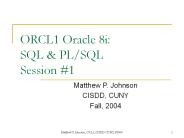 ORCL1 Oracle 8i: SQL