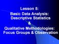 Basic Data Analysis: Descriptive Statistics PowerPoint PPT Presentation