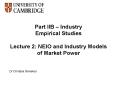 Part IIB Industry Empirical Studies Lecture 2: NEIO and Industry Models of Market Power PowerPoint PPT Presentation