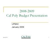 20082009 Cal Poly Budget Presentation