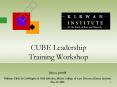 CUBE Leadership Training Workshop PowerPoint PPT Presentation