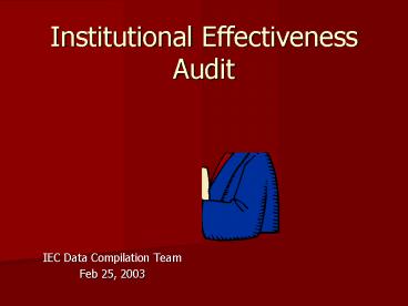 Institutional Effectiveness Audit
