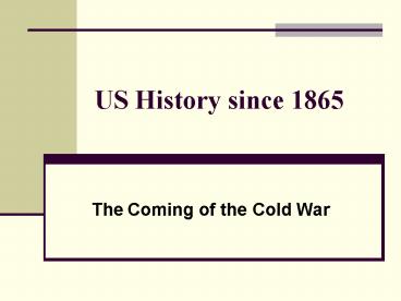 US History since 1865