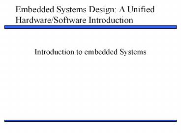 PPT – Introduction to embedded Systems PowerPoint presentation | free ...