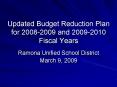 Updated Budget Reduction Plan for 20082009 and 20092010 Fiscal Years PowerPoint PPT Presentation