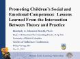 Promoting Childrens Social and Emotional Competence: Lessons Learned From the Intersection Between T PowerPoint PPT Presentation
