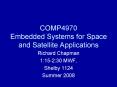 COMP4970 Embedded Systems for Space and Satellite Applications PowerPoint PPT Presentation