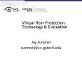 Virtual Rear Projection: Technology PowerPoint PPT Presentation