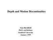 Depth and Motion Discontinuities