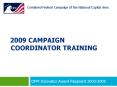 2009 Campaign Coordinator training PowerPoint PPT Presentation