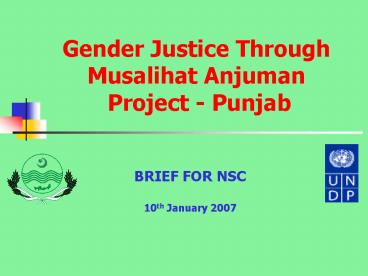 Gender Justice Through Musalihat Anjuman Project Punjab