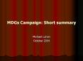 MDGs Campaign: Short summary PowerPoint PPT Presentation