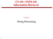 CS 430 INFO 430 Information Retrieval