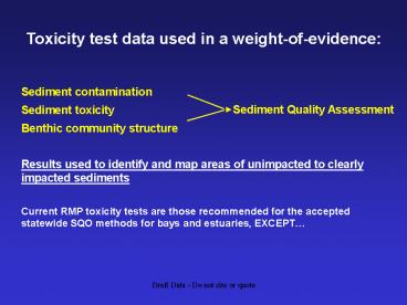 Sediment contamination