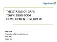 THE STATUS OF CAPE TOWN:19962004 DEVELOPMENT OVERVIEW PowerPoint PPT Presentation