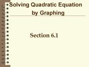 Solving Quadratic Equation by Graphing