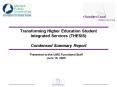 Transforming Higher Education Student Integrated Services THESIS Condensed Summary Report PowerPoint PPT Presentation