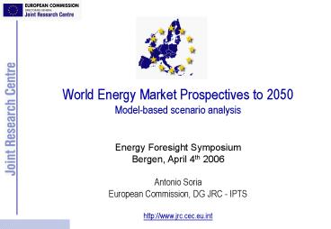 World Energy Market Prospectives to 2050