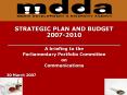 STRATEGIC PLAN AND BUDGET 2007-2010 PowerPoint PPT Presentation