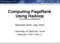 Computing PageRank Using Hadoop Introduction to MapReduce PowerPoint PPT Presentation