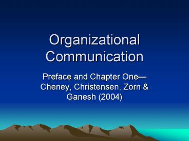 Organizational Communication