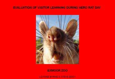 EVALUATION OF VISITOR LEARNING DURING HERO RAT DAY