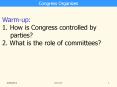 Congress Organizes PowerPoint PPT Presentation