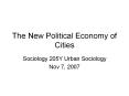 The New Political Economy of Cities PowerPoint PPT Presentation