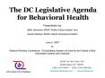 The DC Legislative Agenda for Behavioral Health PowerPoint PPT Presentation