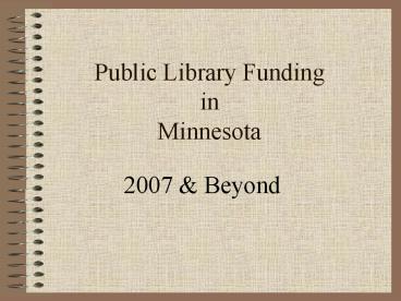 Public Library Funding in Minnesota