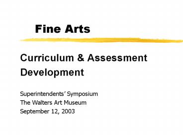 Fine Arts presentation | free to view