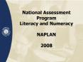 National Assessment Program Literacy and Numeracy NAPLAN 2008 PowerPoint PPT Presentation