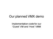 Our planned VMX demo