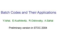 Batch Codes and Their Applications