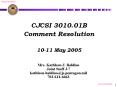 CJCSI 3010.01B Comment Resolution 1011 May 2005 PowerPoint PPT Presentation