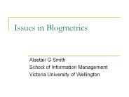 Issues in Blogmetrics