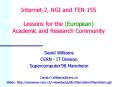 Internet2, NGI and TEN155 Lessons for the European Academic and Research Community PowerPoint PPT Presentation