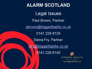 ALARM SCOTLAND