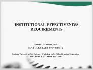 INSTITUTIONAL EFFECTIVENESS REQUIREMENTS
